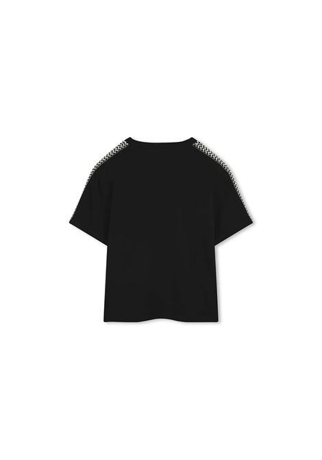 T-Shirt Nera Con Logo e Motivo Curb LANVIN ENFANT | N3021909B